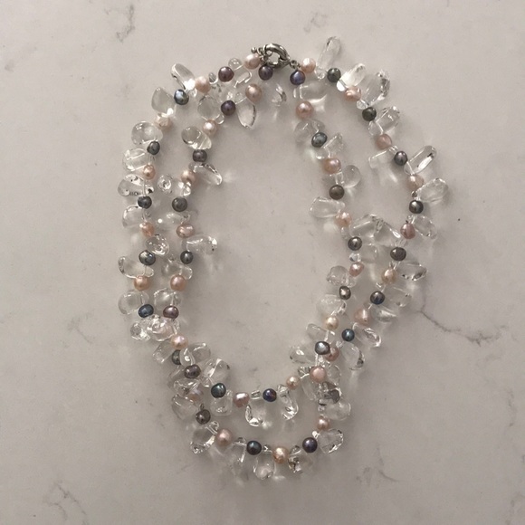 Glass and pearl necklace - Picture 2 of 5